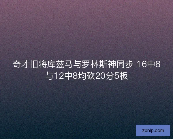 奇才旧将库兹马与罗林斯神同步 16中8与12中8均砍20分5板